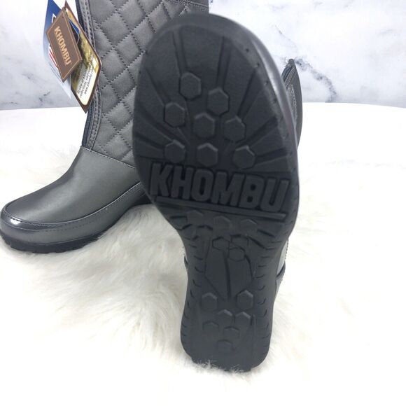 Khombu Waterproof Quilted Boots Womens Size 7 M Dark Gray - Picture 7 of 9